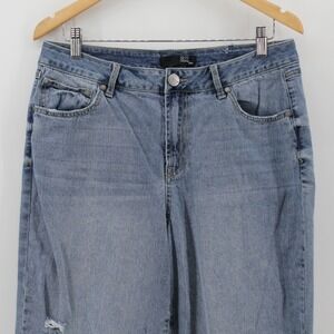 1822 Denim Jeans Womens 12x31 Blue Distressed Straight Leg High Rise Everyday